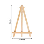 10 - Pack Wooden Display Easel Stands DIY Small Design Natural - Rustic Place Card Table Number Holders 7" - Bell Racket Store