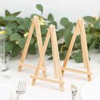 10 - Pack Wooden Display Easel Stands DIY Small Design Natural - Rustic Place Card Table Number Holders 7" - Bell Racket Store