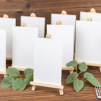 10 - Pack Wooden Display Easel Stands DIY Small Design Natural - Rustic Place Card Table Number Holders 7" - Bell Racket Store