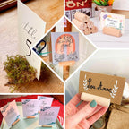 10 - Pack Wooden Place Card Holders Farmhouse Cylindrical Design Natural - Rustic Table Number Stands 2" - Bell Racket Store