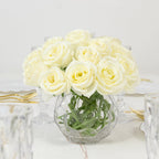 10 Pcs 12" Artificial Silk Roses - Ivory, Single Stem Rose for Flower Bouquet Arrangements - Bell Racket Store