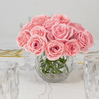 10 Pcs 12" Artificial Silk Roses - Pink, Single Stem Rose for Flower Bouquet Arrangements - Bell Racket Store