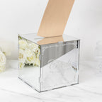 10" Silver Mirror Acrylic Wedding Card Box with Slot - Wishing Well Money Box for Reception, Graduation, and Events - Bell Racket Store