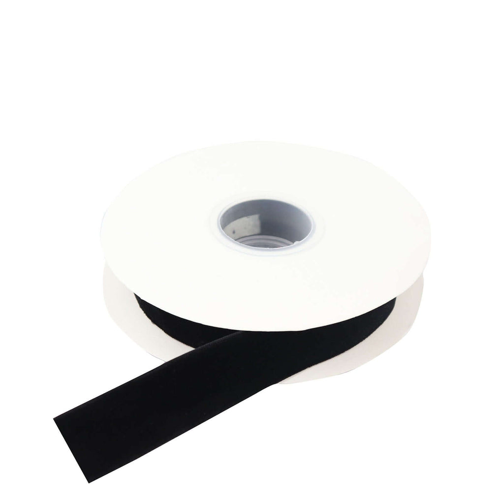 10 Yards Black 1" Velvet Single Faced Ribbon Spool, DIY Craft Supplies, Velvet and Nylon Ribbon Roll - Bell Racket Store