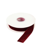 10 Yards Burgundy 1" Velvet Single Faced Ribbon Spool, DIY Craft Supplies, Velvet and Nylon Ribbon Roll - Bell Racket Store
