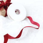 10 Yards Burgundy 1" Velvet Single Faced Ribbon Spool, DIY Craft Supplies, Velvet and Nylon Ribbon Roll - Bell Racket Store