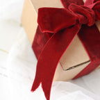 10 Yards Burgundy 1" Velvet Single Faced Ribbon Spool, DIY Craft Supplies, Velvet and Nylon Ribbon Roll - Bell Racket Store