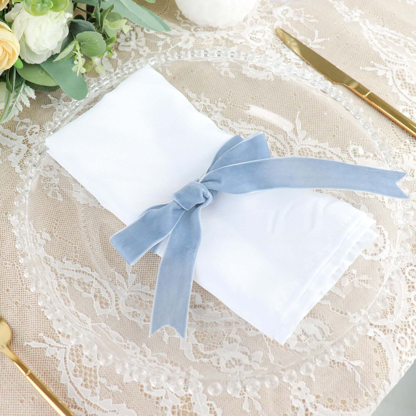 10 Yards Dusty Blue 1" Velvet Single Faced Ribbon Spool, DIY Craft Supplies, Velvet and Nylon Ribbon Roll - Bell Racket Store