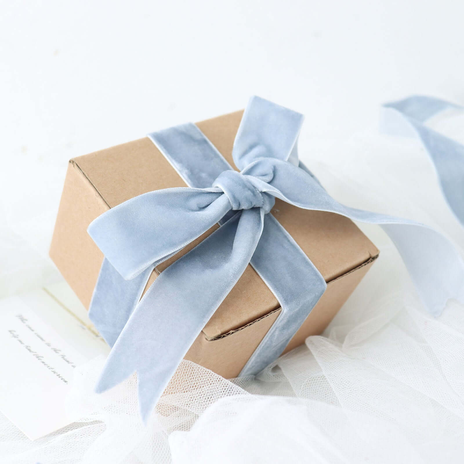 10 Yards Dusty Blue 1" Velvet Single Faced Ribbon Spool, DIY Craft Supplies, Velvet and Nylon Ribbon Roll - Bell Racket Store