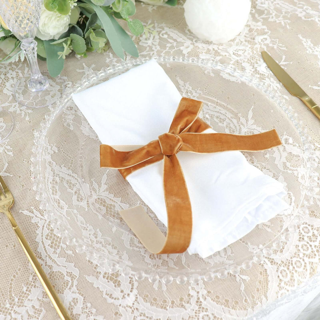 10 Yards Gold 1" Velvet Single Faced Ribbon Spool, DIY Craft Supplies, Velvet and Nylon Ribbon Roll - Bell Racket Store