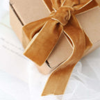 10 Yards Gold 1" Velvet Single Faced Ribbon Spool, DIY Craft Supplies, Velvet and Nylon Ribbon Roll - Bell Racket Store