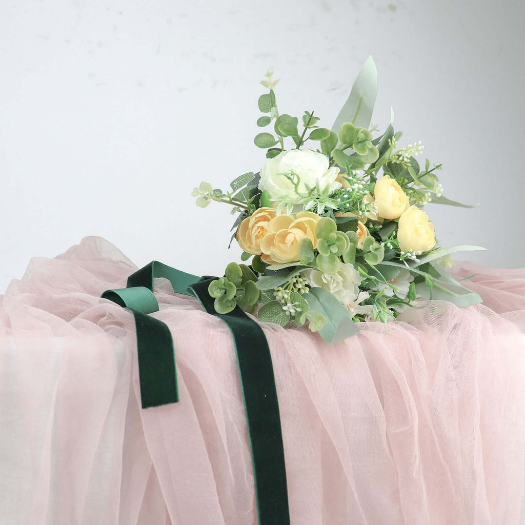 10 Yards Hunter Emerald Green 1" Velvet Single Faced Ribbon Spool, DIY Craft Supplies, Velvet and Nylon Ribbon Roll - Bell Racket Store