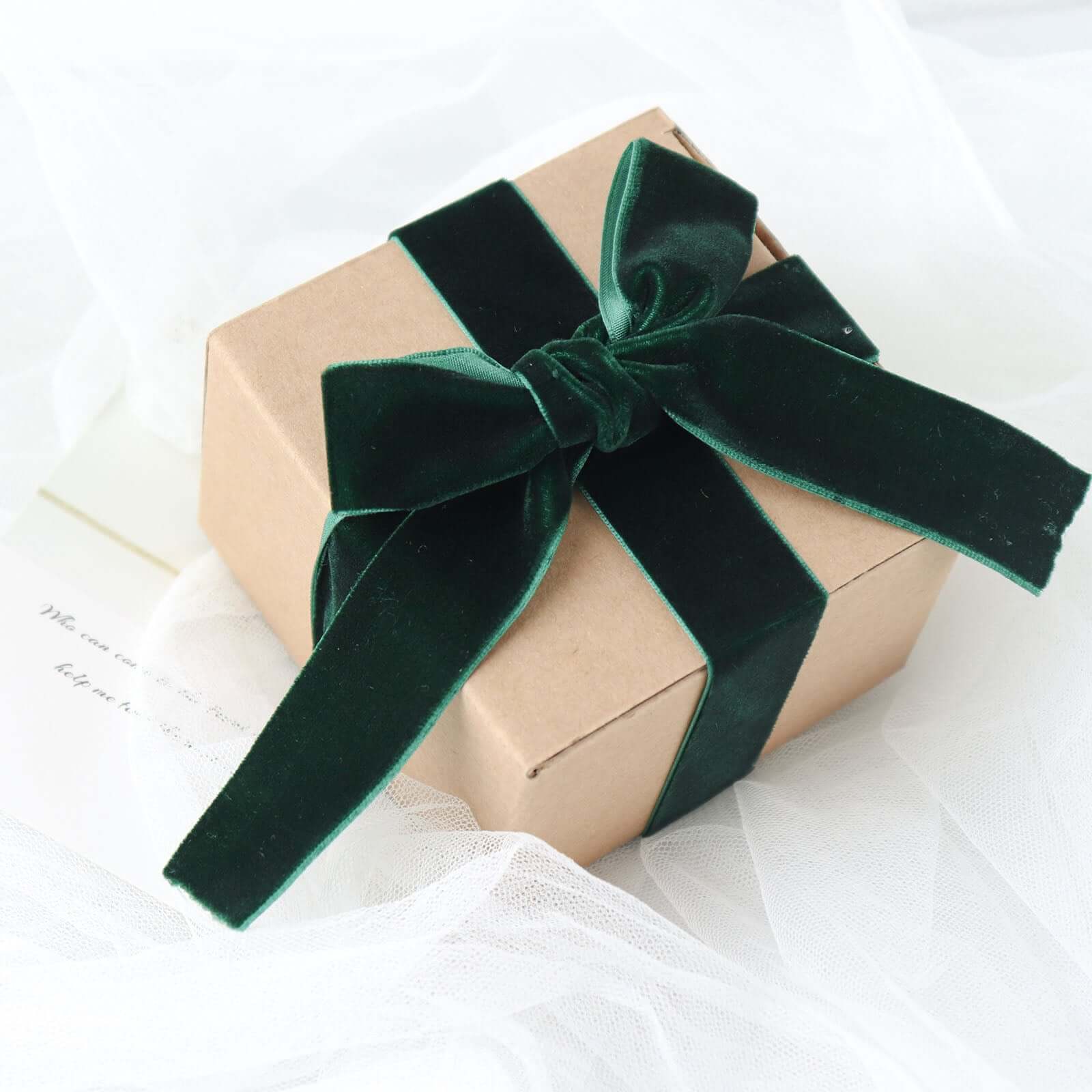 10 Yards Hunter Emerald Green 1" Velvet Single Faced Ribbon Spool, DIY Craft Supplies, Velvet and Nylon Ribbon Roll - Bell Racket Store