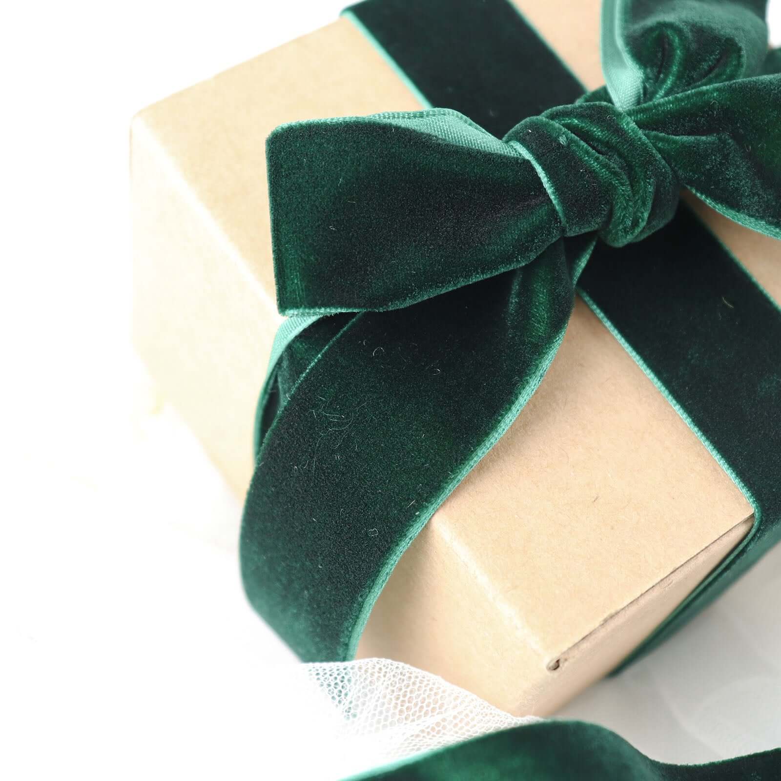 10 Yards Hunter Emerald Green 1" Velvet Single Faced Ribbon Spool, DIY Craft Supplies, Velvet and Nylon Ribbon Roll - Bell Racket Store