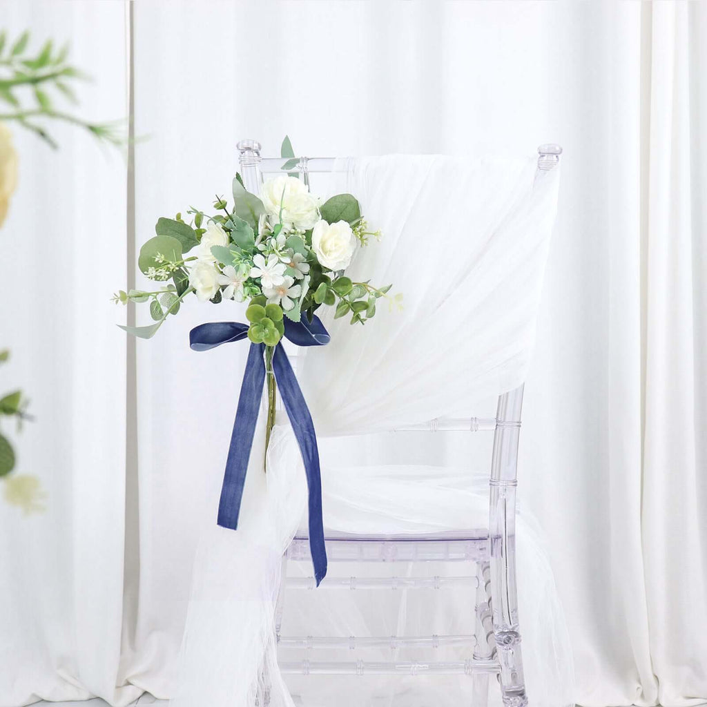 10 Yards Navy Blue 1" Velvet Single Faced Ribbon Spool, DIY Craft Supplies, Velvet and Nylon Ribbon Roll - Bell Racket Store