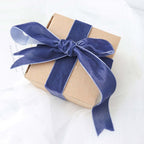 10 Yards Navy Blue 1" Velvet Single Faced Ribbon Spool, DIY Craft Supplies, Velvet and Nylon Ribbon Roll - Bell Racket Store