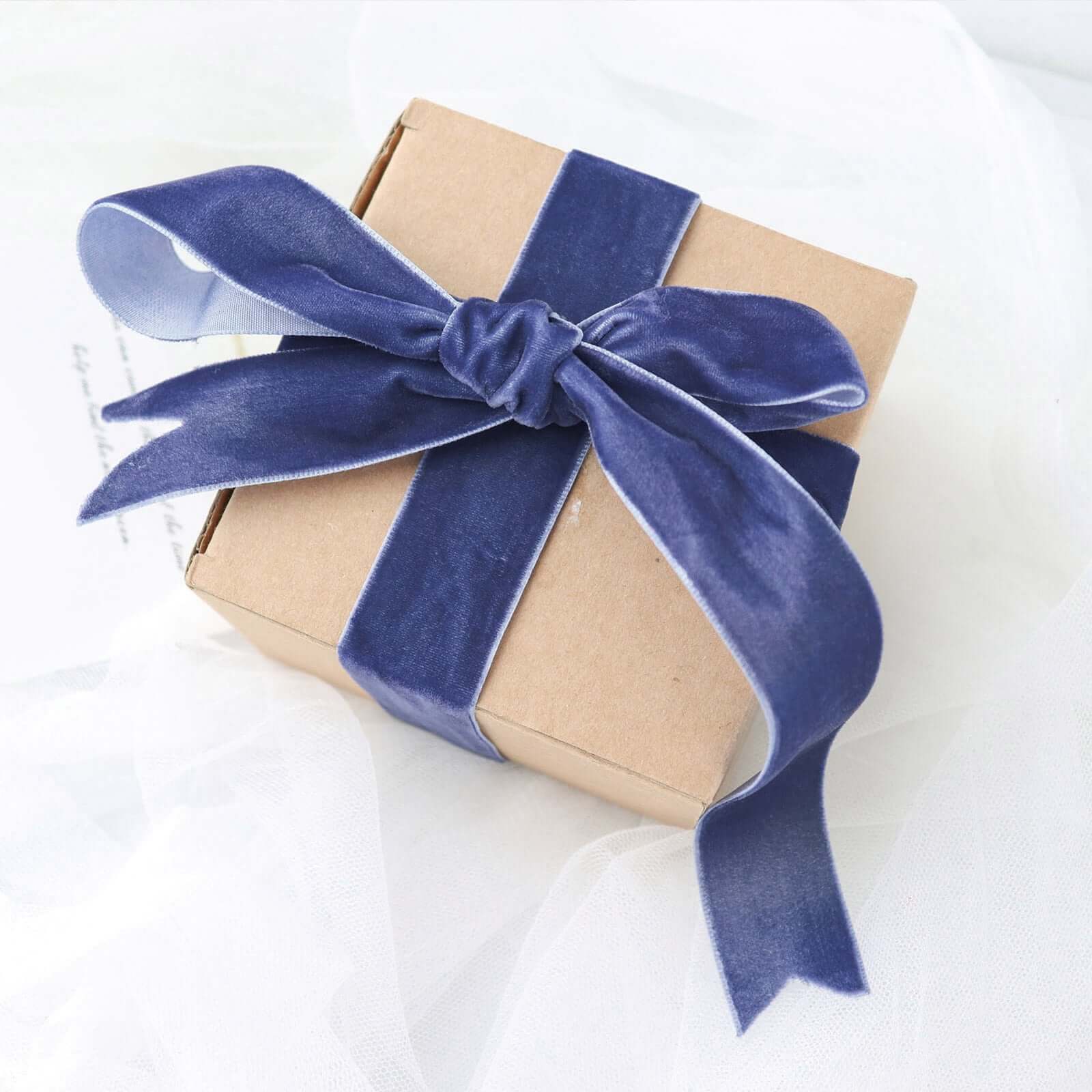 10 Yards Navy Blue 1" Velvet Single Faced Ribbon Spool, DIY Craft Supplies, Velvet and Nylon Ribbon Roll - Bell Racket Store