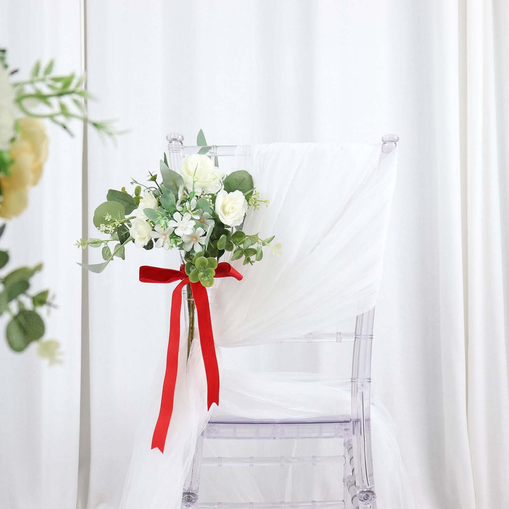 10 Yards Red 1" Velvet Single Faced Ribbon Spool, DIY Craft Supplies, Velvet and Nylon Ribbon Roll - Bell Racket Store