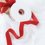 10 Yards Red 1" Velvet Single Faced Ribbon Spool, DIY Craft Supplies, Velvet and Nylon Ribbon Roll - Bell Racket Store