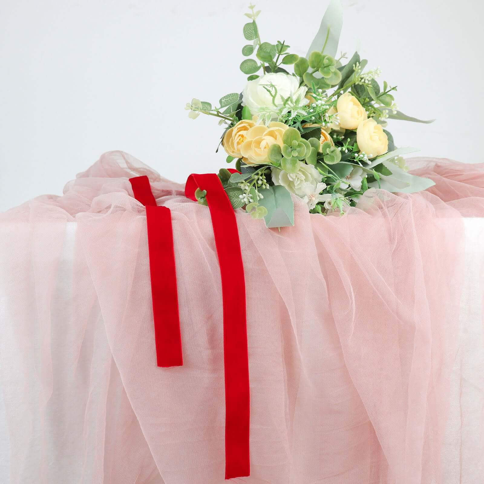 10 Yards Red 1" Velvet Single Faced Ribbon Spool, DIY Craft Supplies, Velvet and Nylon Ribbon Roll - Bell Racket Store