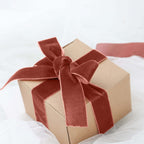 10 Yards Terracotta (Rust) 1" Velvet Single Faced Ribbon Spool, DIY Craft Supplies, Velvet and Nylon Ribbon Roll - Bell Racket Store