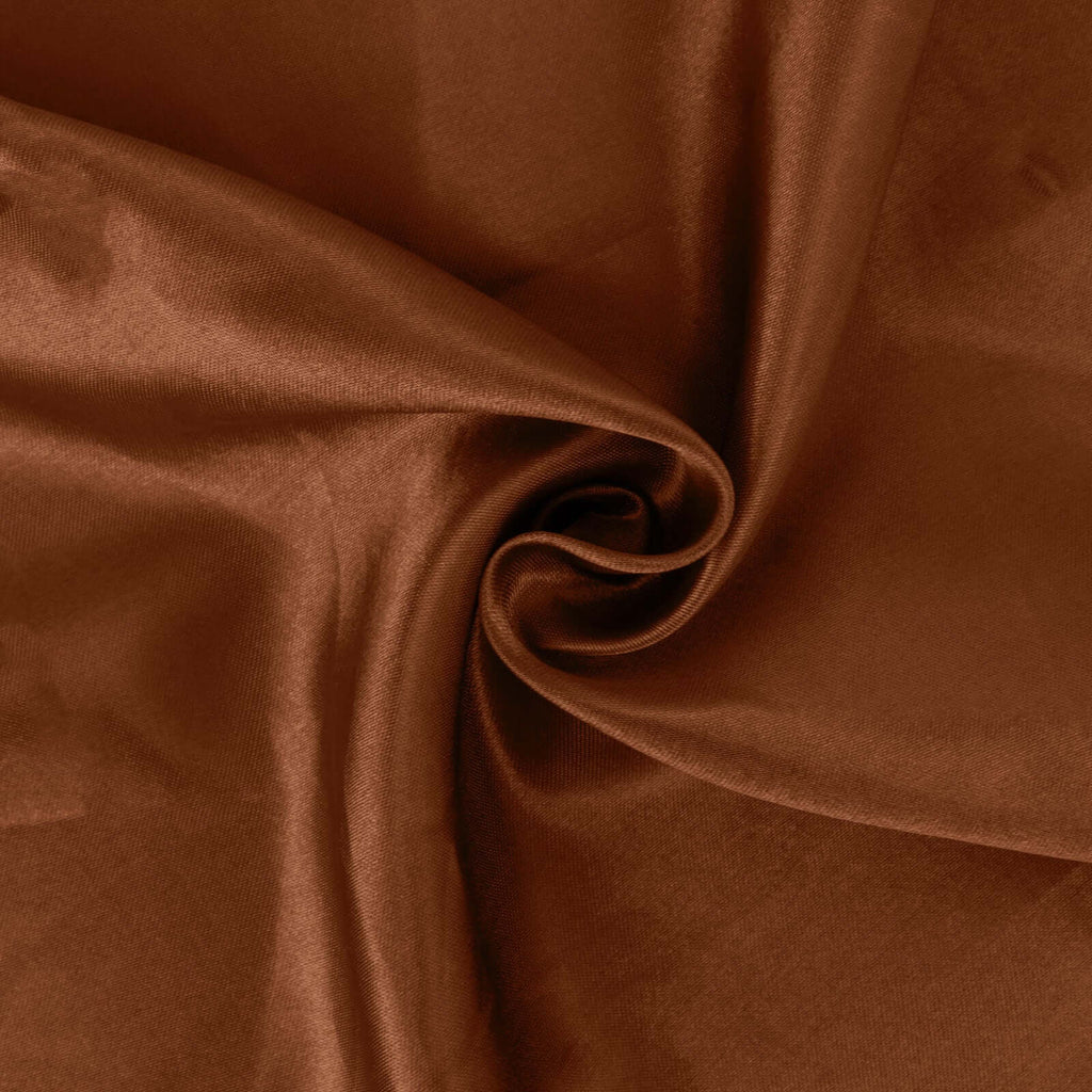 10 Yards x 54" Cinnamon Brown Satin Fabric Bolt - Bell Racket Store