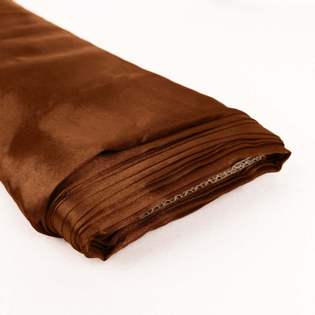 10 Yards x 54" Cinnamon Brown Satin Fabric Bolt - Bell Racket Store