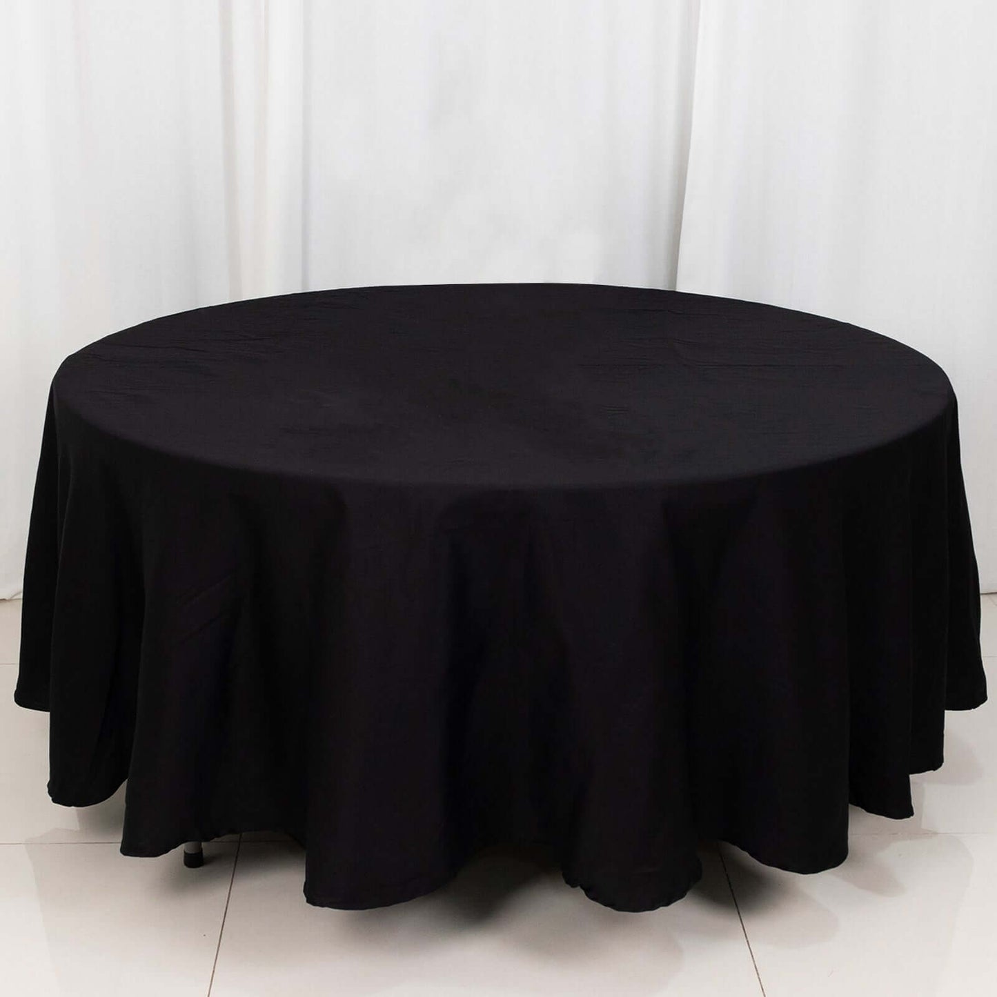 100% Cotton 108" Round Tablecloth Black Linen - Soft & Breathable Table Cover - NestOCart