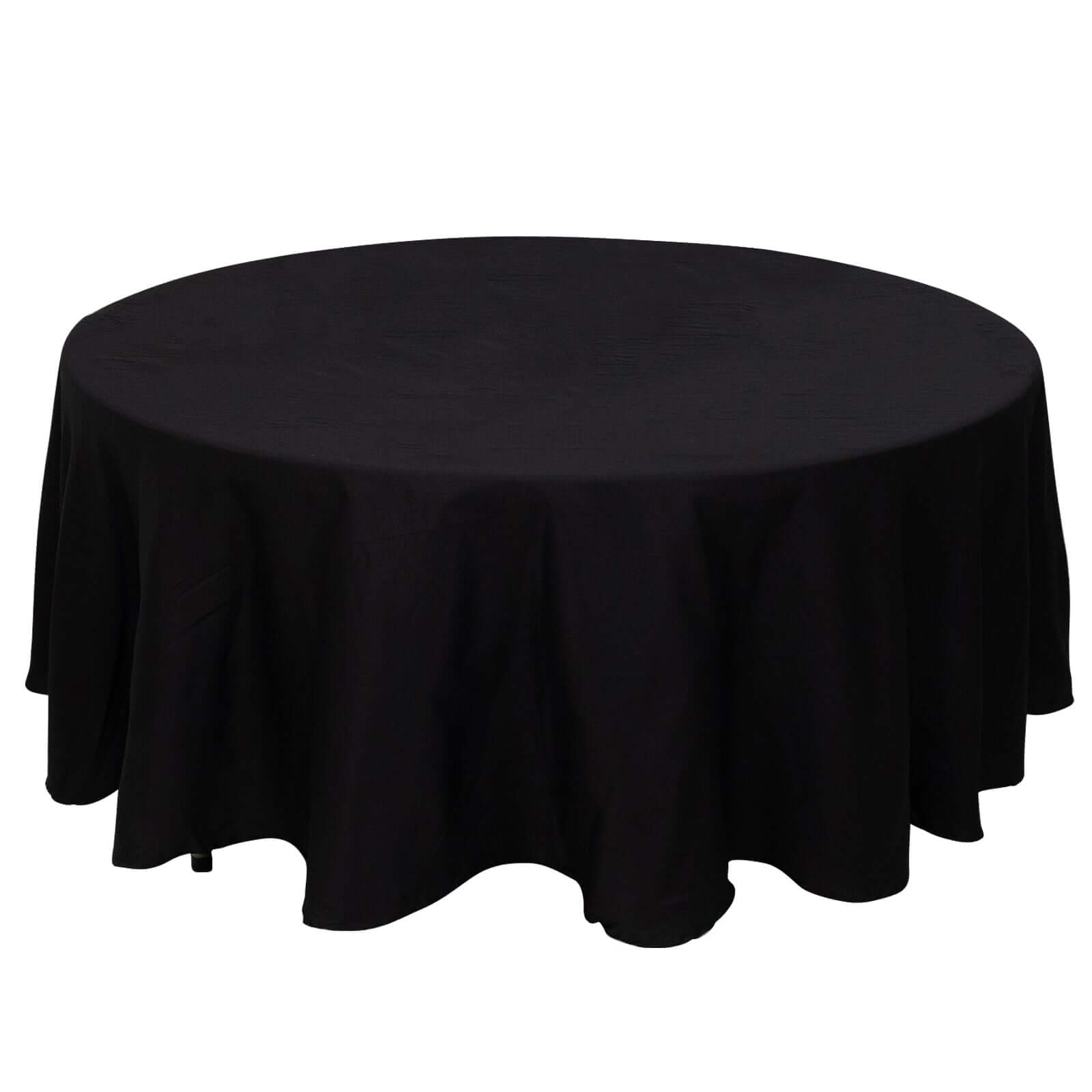 100% Cotton 108" Round Tablecloth Black Linen - Soft & Breathable Table Cover - NestOCart