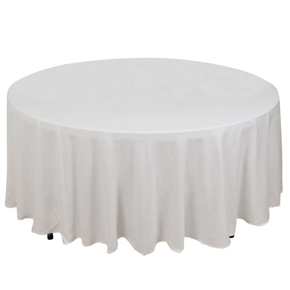 100% Cotton 108" Round Tablecloth White Linen - Sophisticated, Soft & Breathable Table Cover - NestOCart