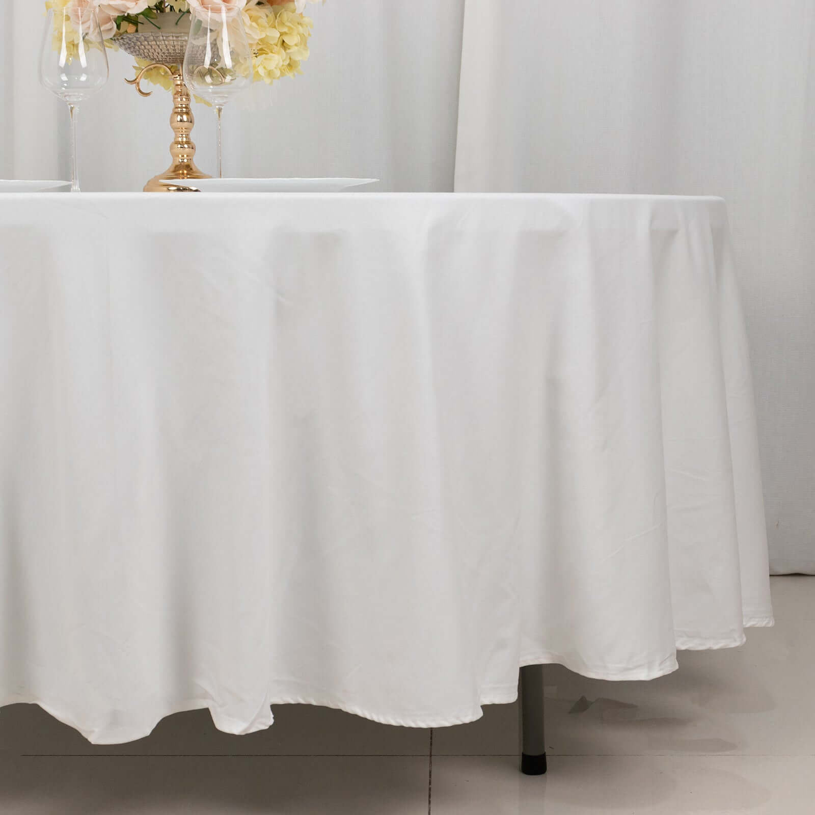 100% Cotton 108" Round Tablecloth White Linen - Sophisticated, Soft & Breathable Table Cover - NestOCart