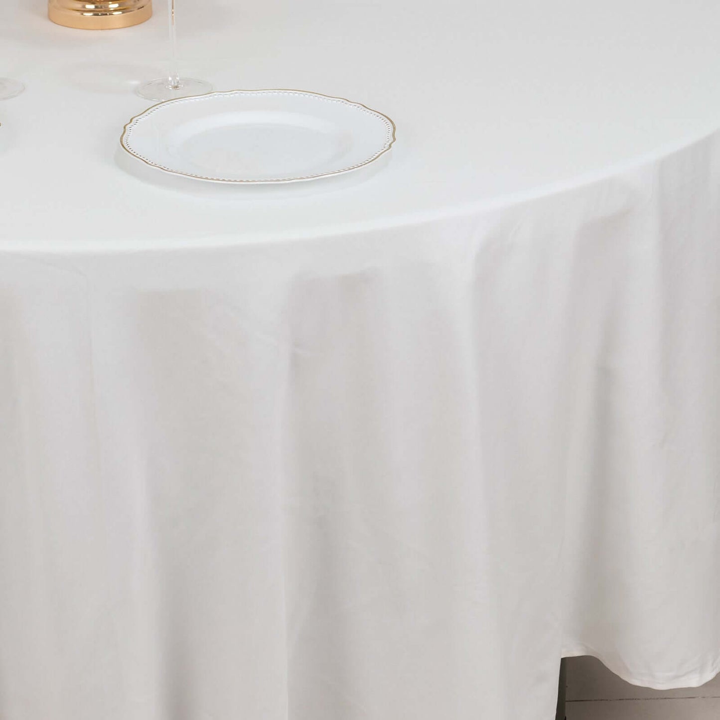 100% Cotton 108" Round Tablecloth White Linen - Sophisticated, Soft & Breathable Table Cover - NestOCart