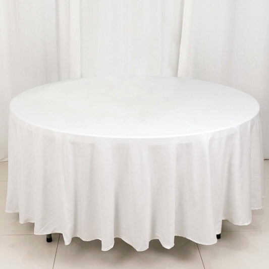100% Cotton 108" Round Tablecloth White Linen - Sophisticated, Soft & Breathable Table Cover - NestOCart