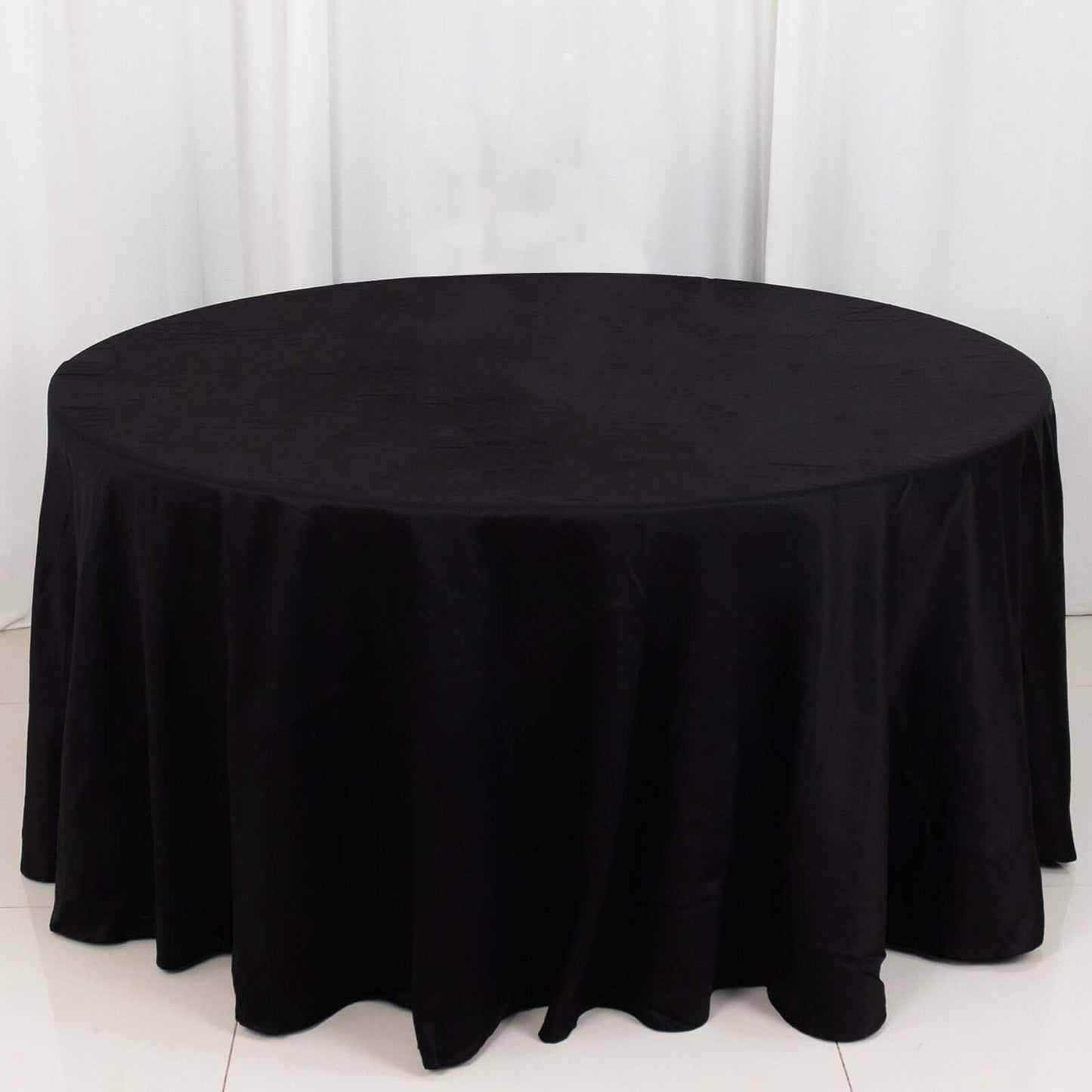 100% Cotton 120" Round Tablecloth Black Linen - Seamless, Soft & Breathable Table Cover - NestOCart