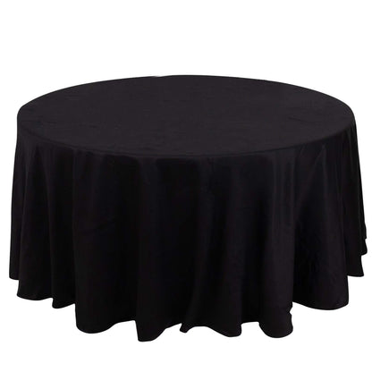 100% Cotton 120" Round Tablecloth Black Linen - Seamless, Soft & Breathable Table Cover - NestOCart
