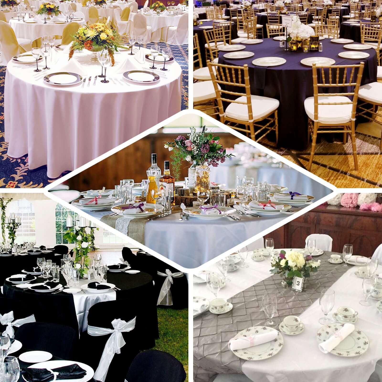 100% Cotton 120" Round Tablecloth White Linen - Seamless, Soft & Breathable Table Cover - NestOCart