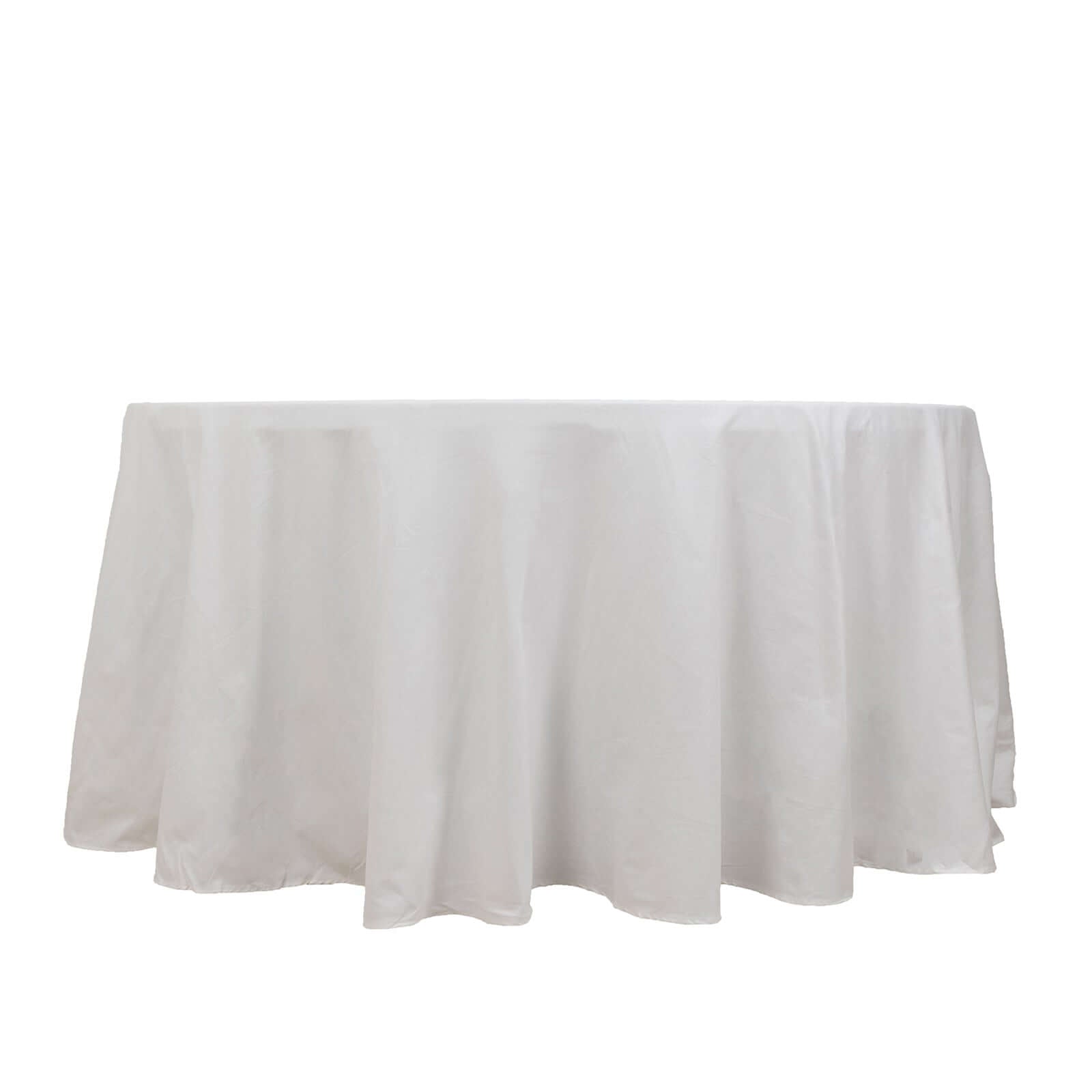 100% Cotton 120" Round Tablecloth White Linen - Seamless, Soft & Breathable Table Cover - NestOCart