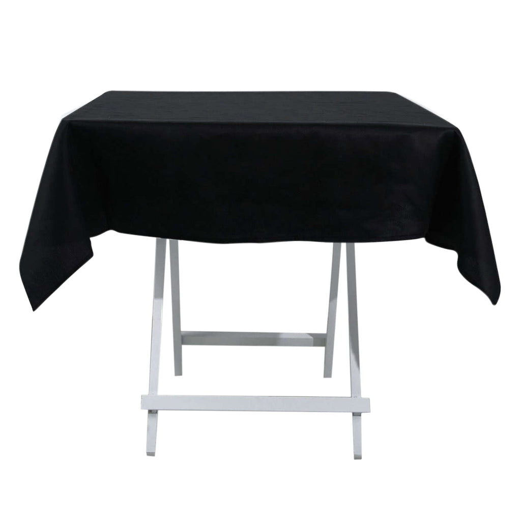 100% Cotton 54"x54" Square Tablecloth Black Linen - Soft & Breathable Fabric Table Cover