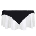 100% Cotton 54"x54" Table Overlay Square Tablecloth Black Linen - Soft & Breathable Fabric Table Topper