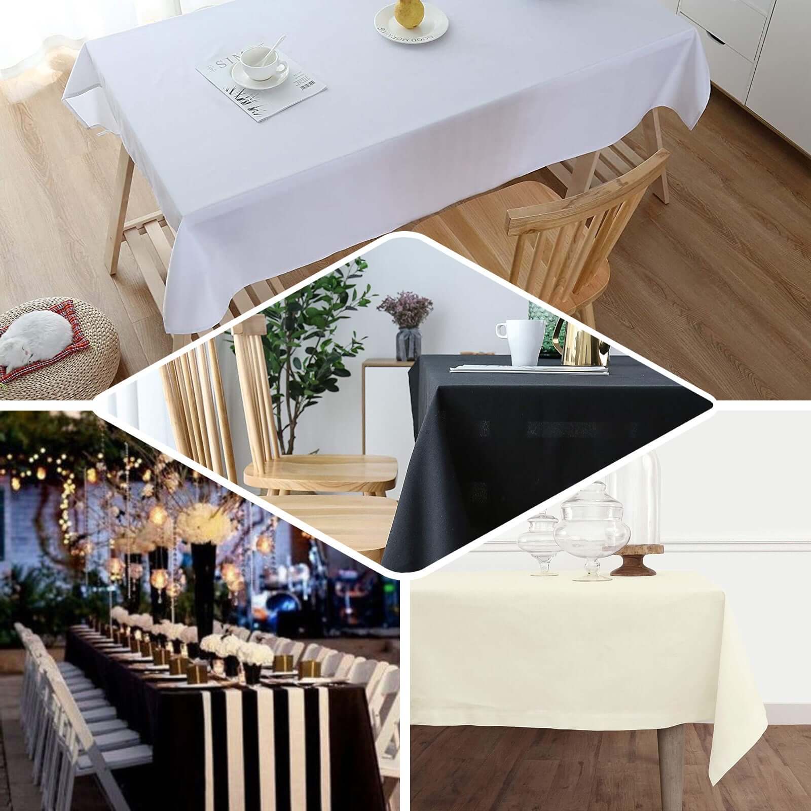 100% Cotton 60"x102" Rectangle Tablecloth Black Linen - Soft & Breathable Table Cover - NestOCart