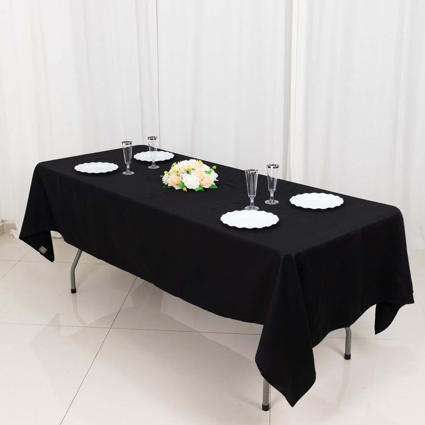 100% Cotton 60"x102" Rectangle Tablecloth Black Linen - Soft & Breathable Table Cover - NestOCart
