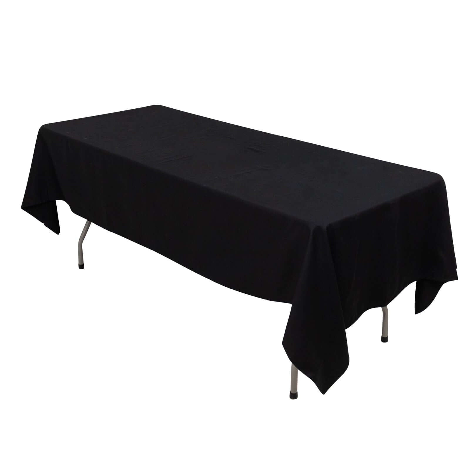 100% Cotton 60"x102" Rectangle Tablecloth Black Linen - Soft & Breathable Table Cover - NestOCart