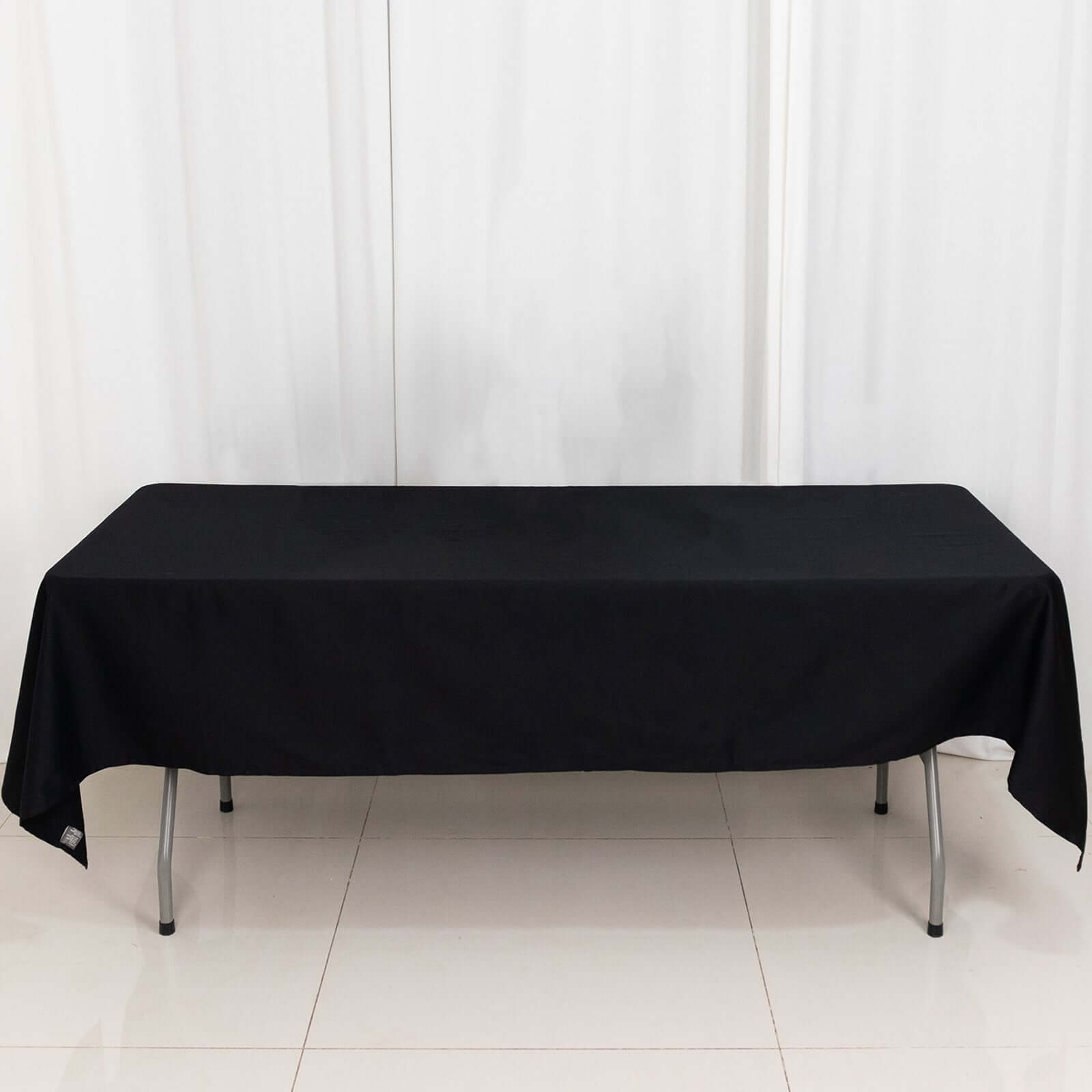100% Cotton 60"x102" Rectangle Tablecloth Black Linen - Soft & Breathable Table Cover - NestOCart