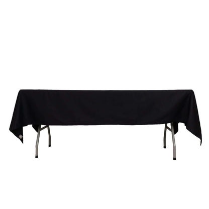 100% Cotton 60"x102" Rectangle Tablecloth Black Linen - Soft & Breathable Table Cover - NestOCart