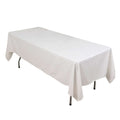 100% Cotton 60"x102" Rectangle Tablecloth White Linen - Soft & Breathable Table Cover