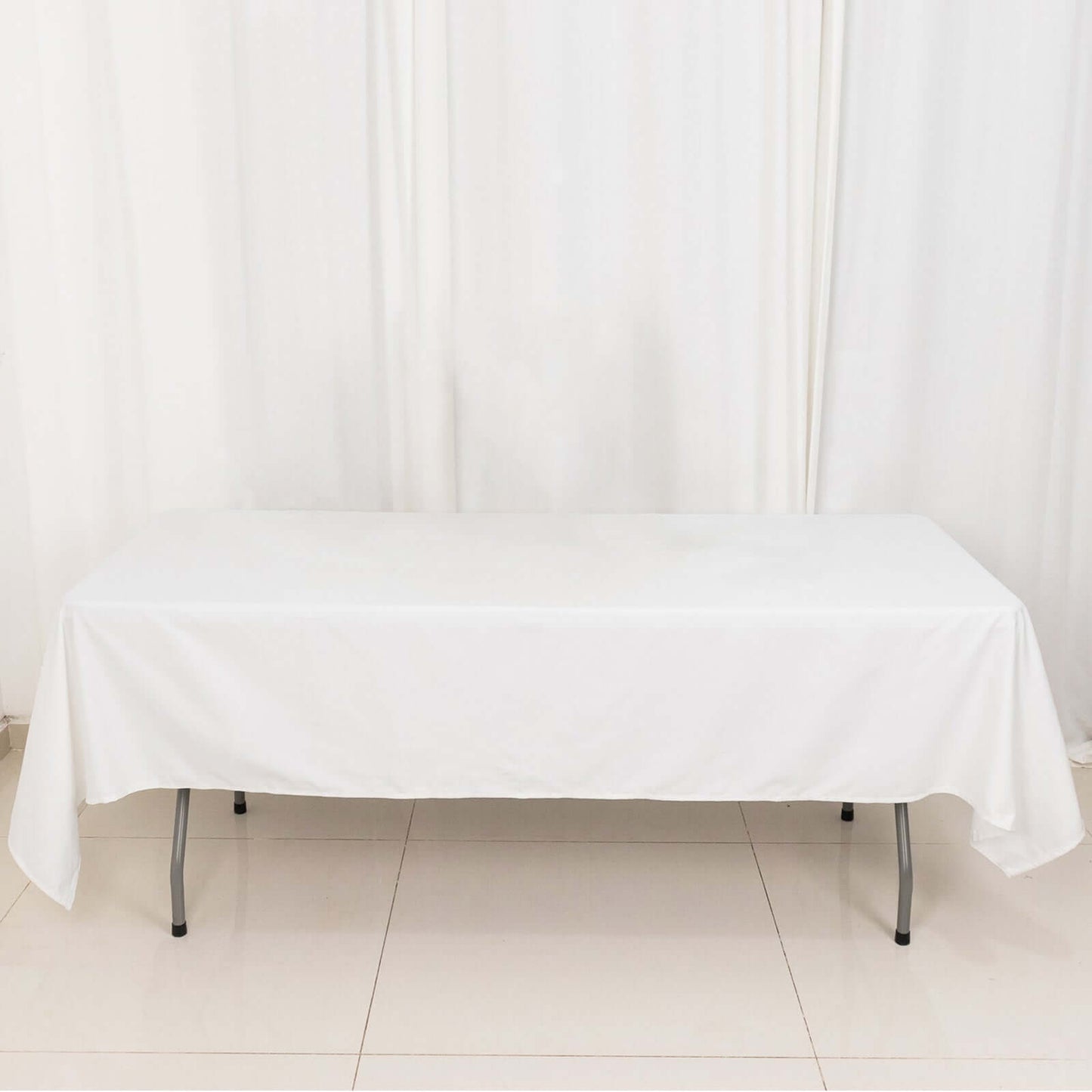 100% Cotton 60"x102" Rectangle Tablecloth White Linen - Soft & Breathable Table Cover - NestOCart