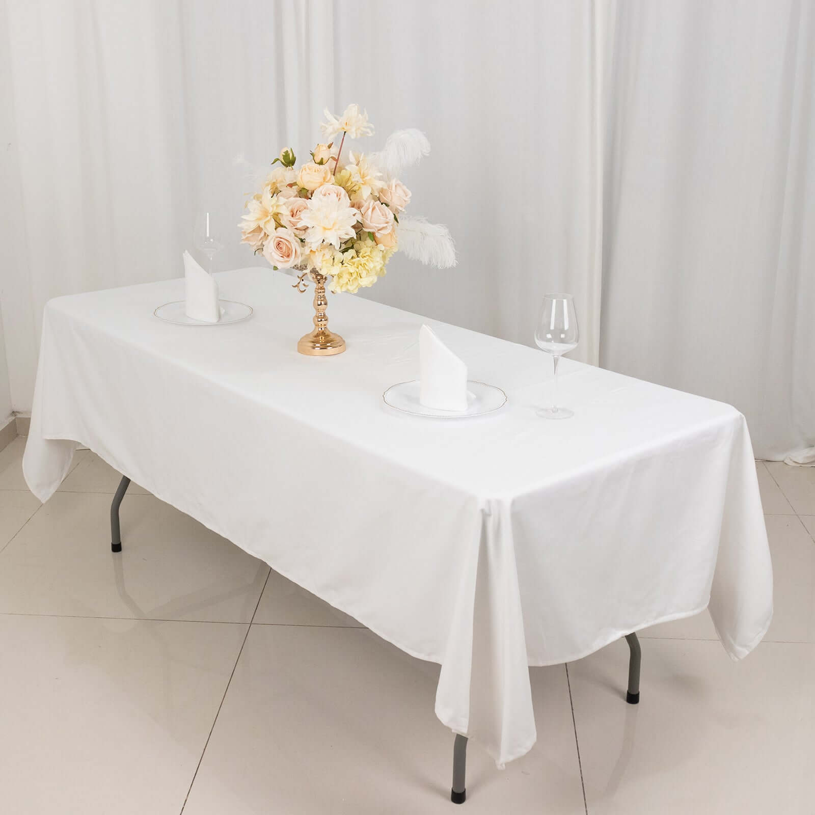 100% Cotton 60"x102" Rectangle Tablecloth White Linen - Soft & Breathable Table Cover - NestOCart