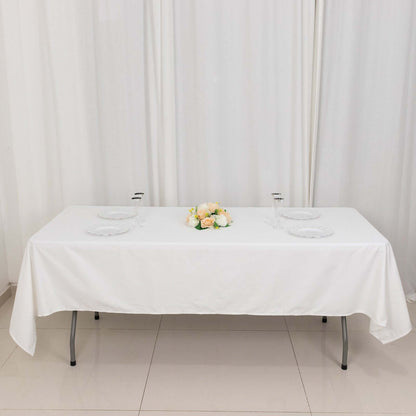 100% Cotton 60"x102" Rectangle Tablecloth White Linen - Soft & Breathable Table Cover - NestOCart
