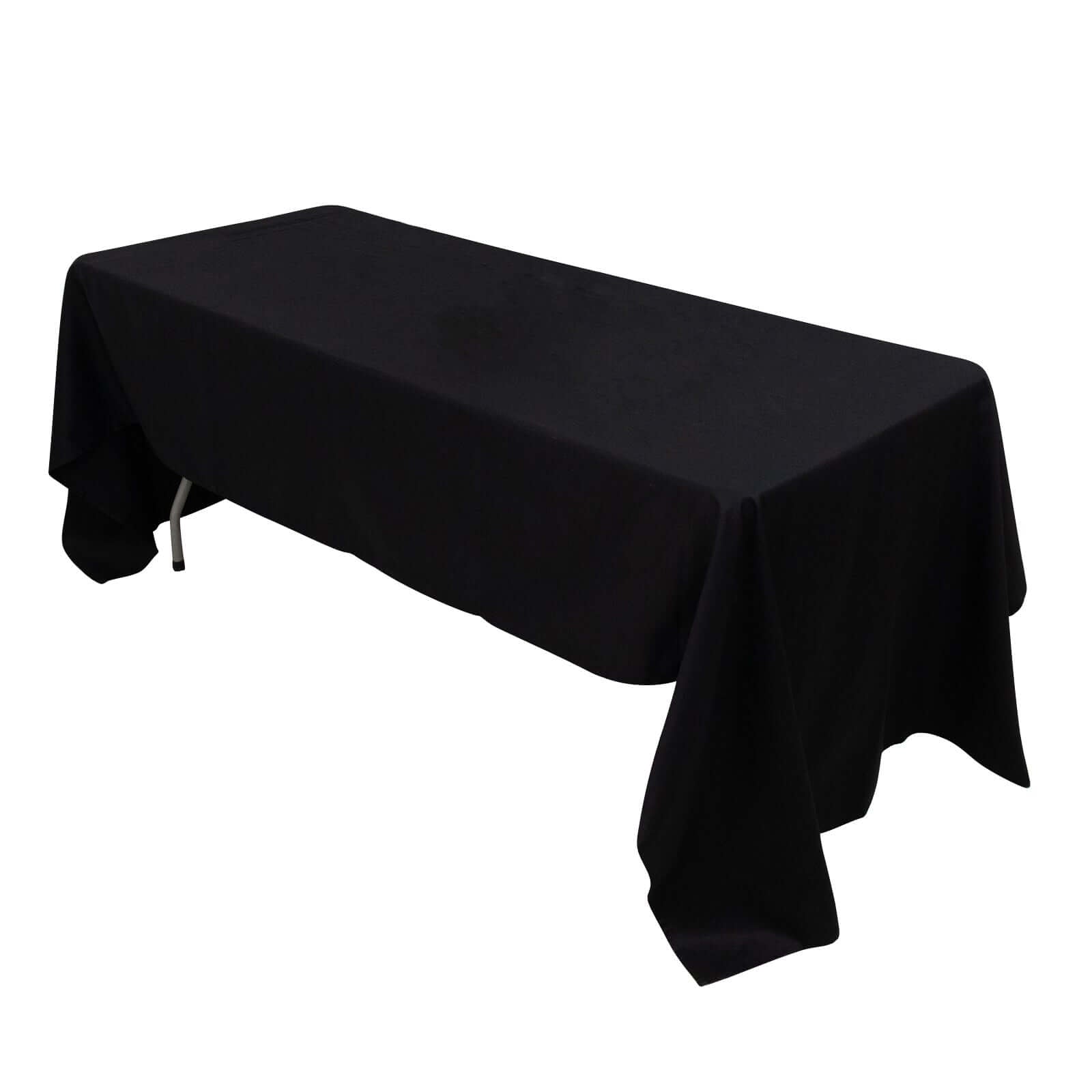 100% Cotton 60"x126" Rectangle Tablecloth Black Linen - Sophisticated, Soft & Breathable Table Cover - NestOCart