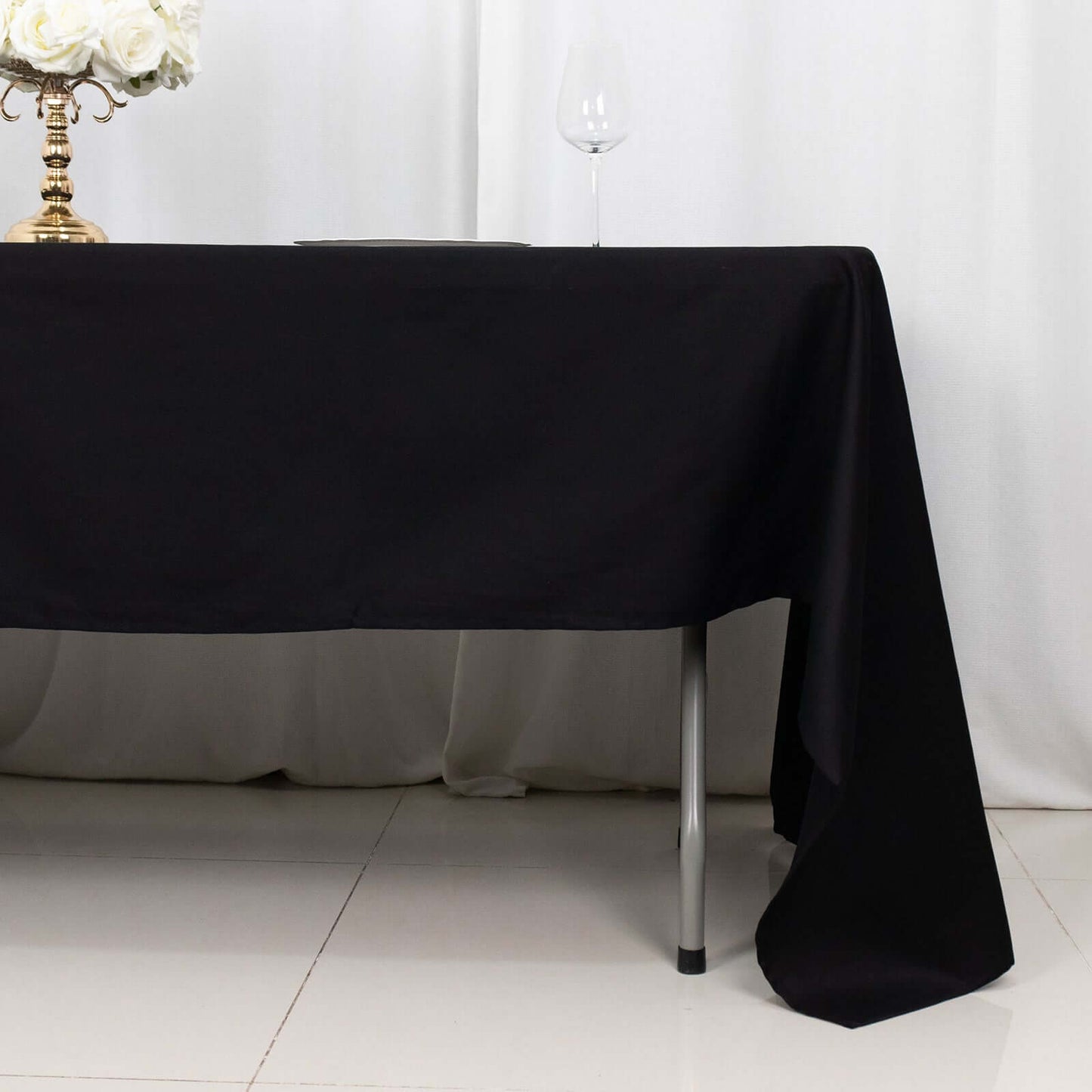 100% Cotton 60"x126" Rectangle Tablecloth Black Linen - Sophisticated, Soft & Breathable Table Cover - NestOCart